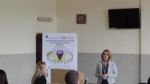 Dr. Natasha Urbanchikova (Slovakia) is giving her presentation on project management 