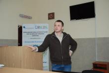 The Head of the International Relations Department Artur Voronych welcomes the participants